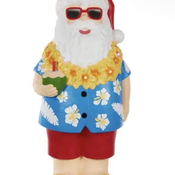 HOME ACCENTS 2023 BLOW MOLD LED 2.5 FT COASTAL BEACH HAWAIIAN SANTA CLAUS - Picture 2 of 3